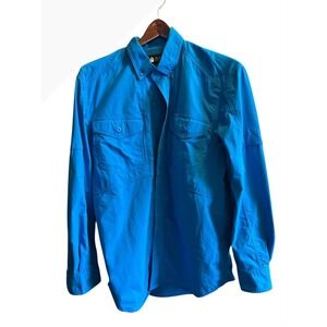 Alaskan Hardgear Men's Blue Button Down Long Sleeve Shirt M‎